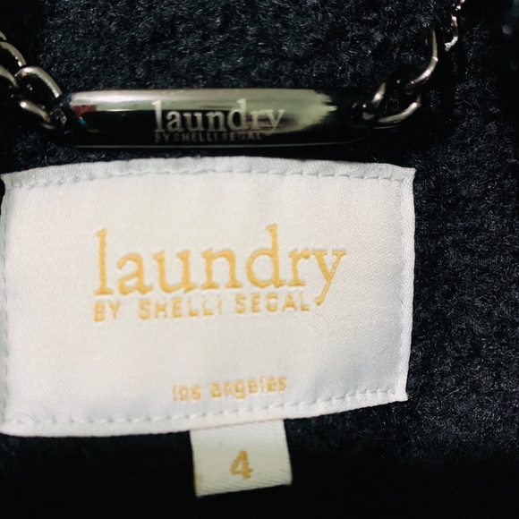 Laundry by Shelli Segal long black coat - Picture 2 of 4